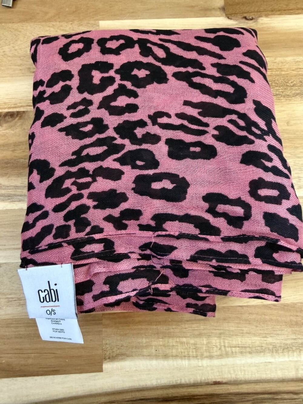 Cabi Pink w/ Black leopard print scarf